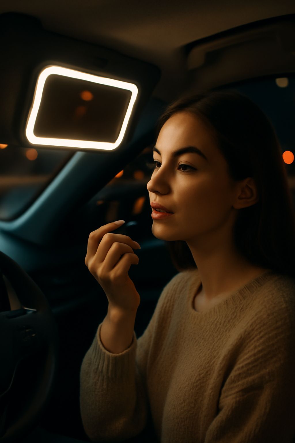Espejo con Luz LED para Auto Iluminación Portátil y Elegante